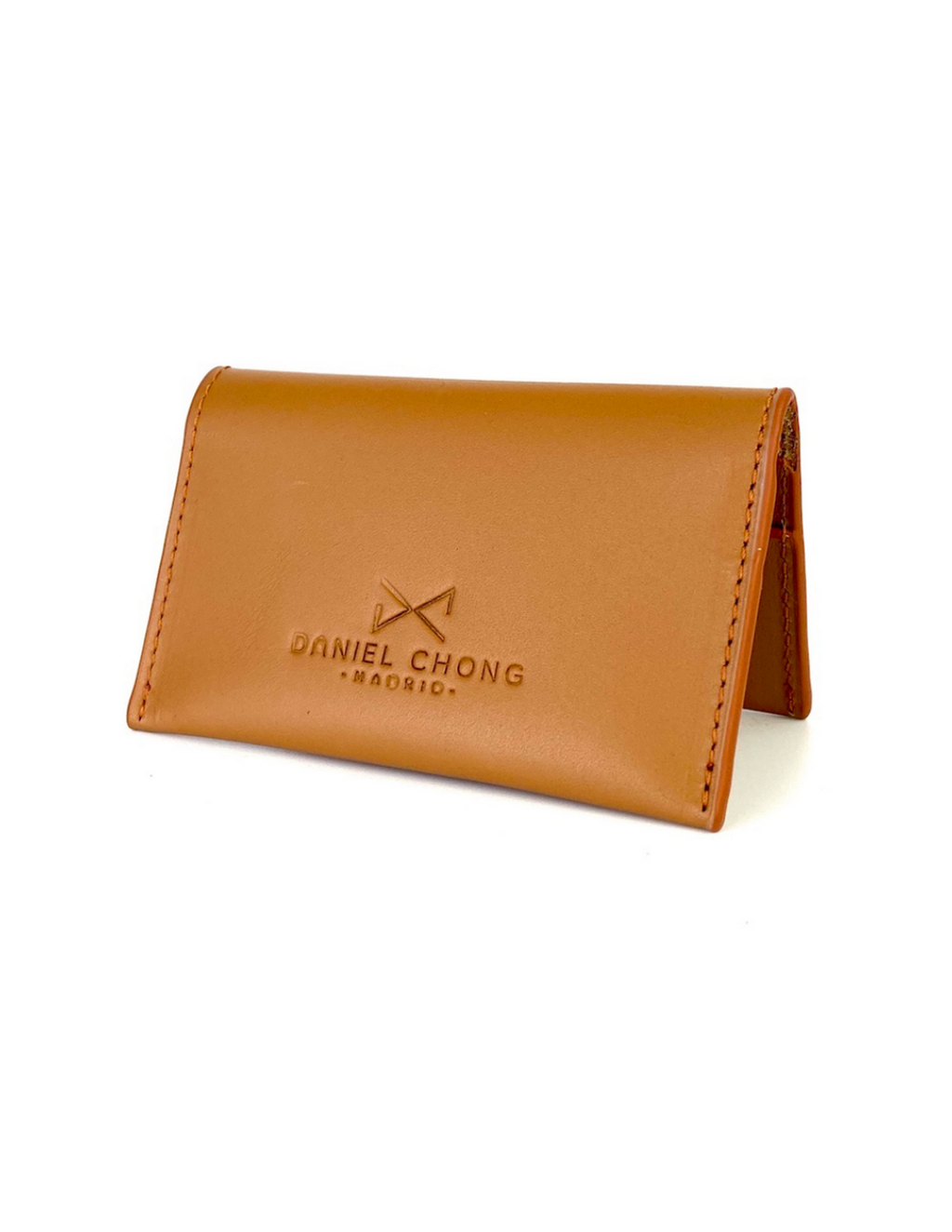 Tarjetero con monedero Daniel Chong marrón