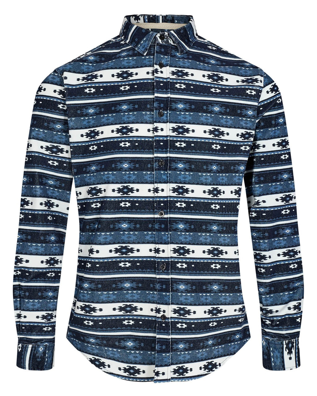 Camisa Anerkjendt Aklouis Corduroy AOP Dark Navy