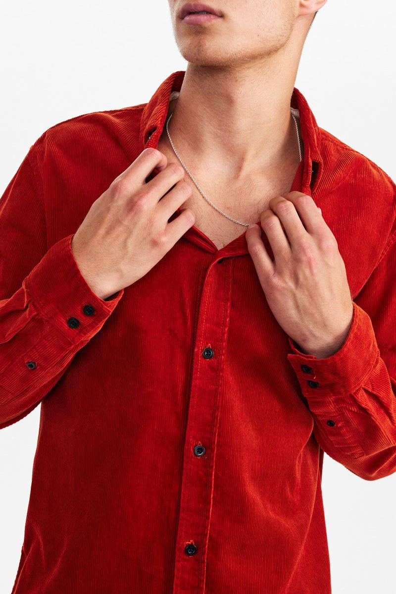Camisa Anerkjendt Akleif Corduroy Cinnamon Stick