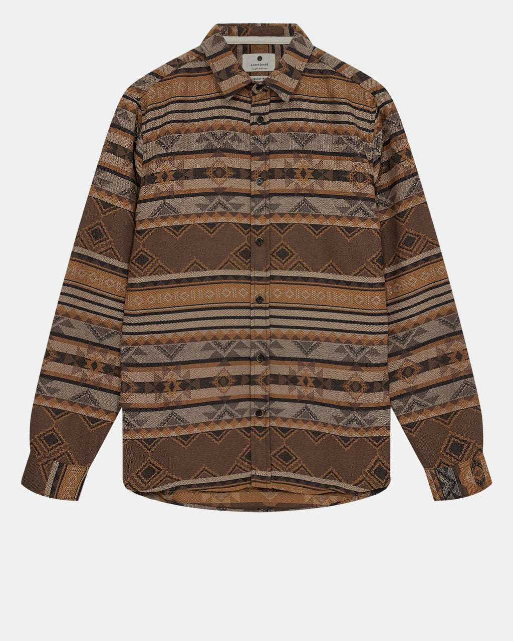 Camisa Anerkjendt Aklouis Jacquard Shirt Chocolate Brown