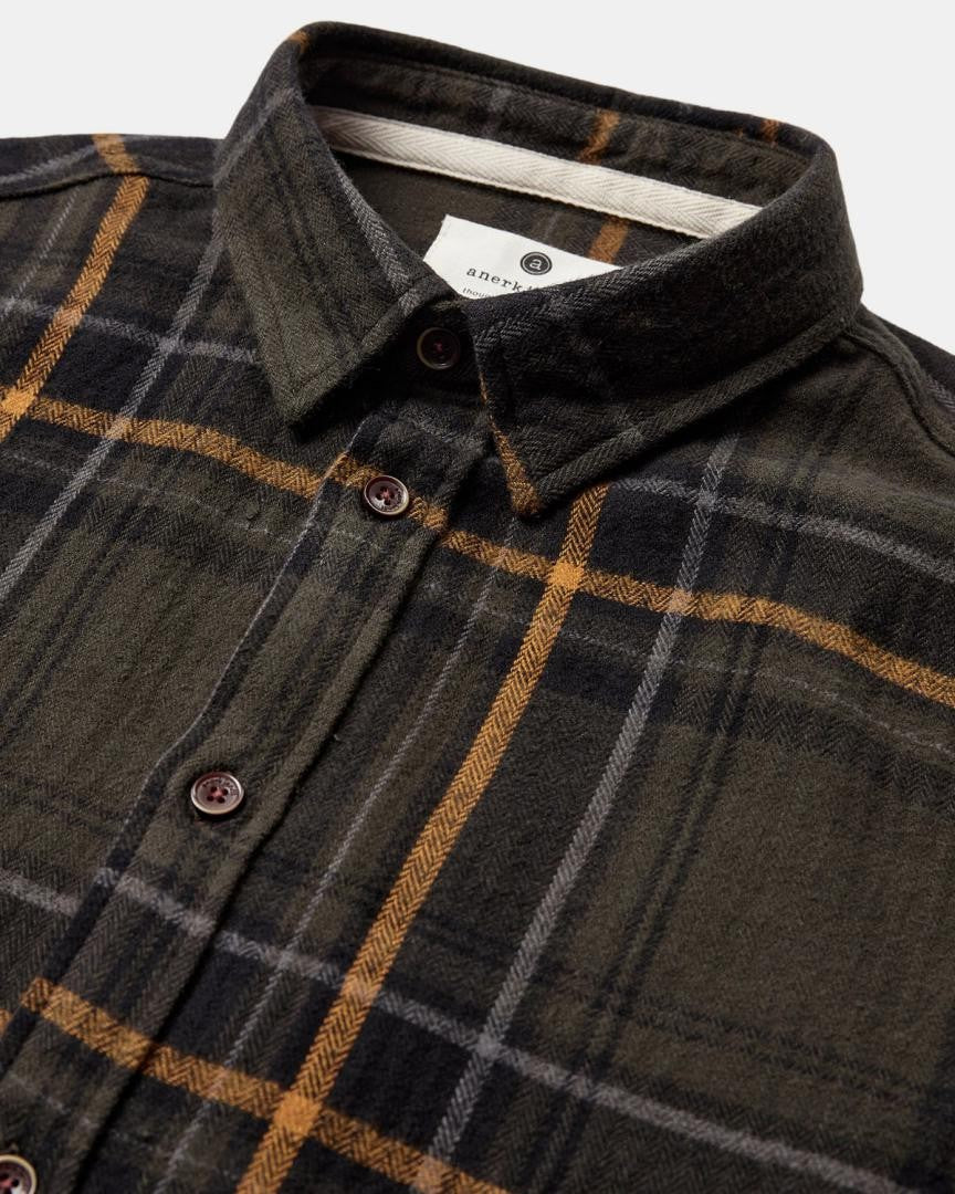 Camisa Anerkjendt Akleif Flannel Check Shirt Forest Night
