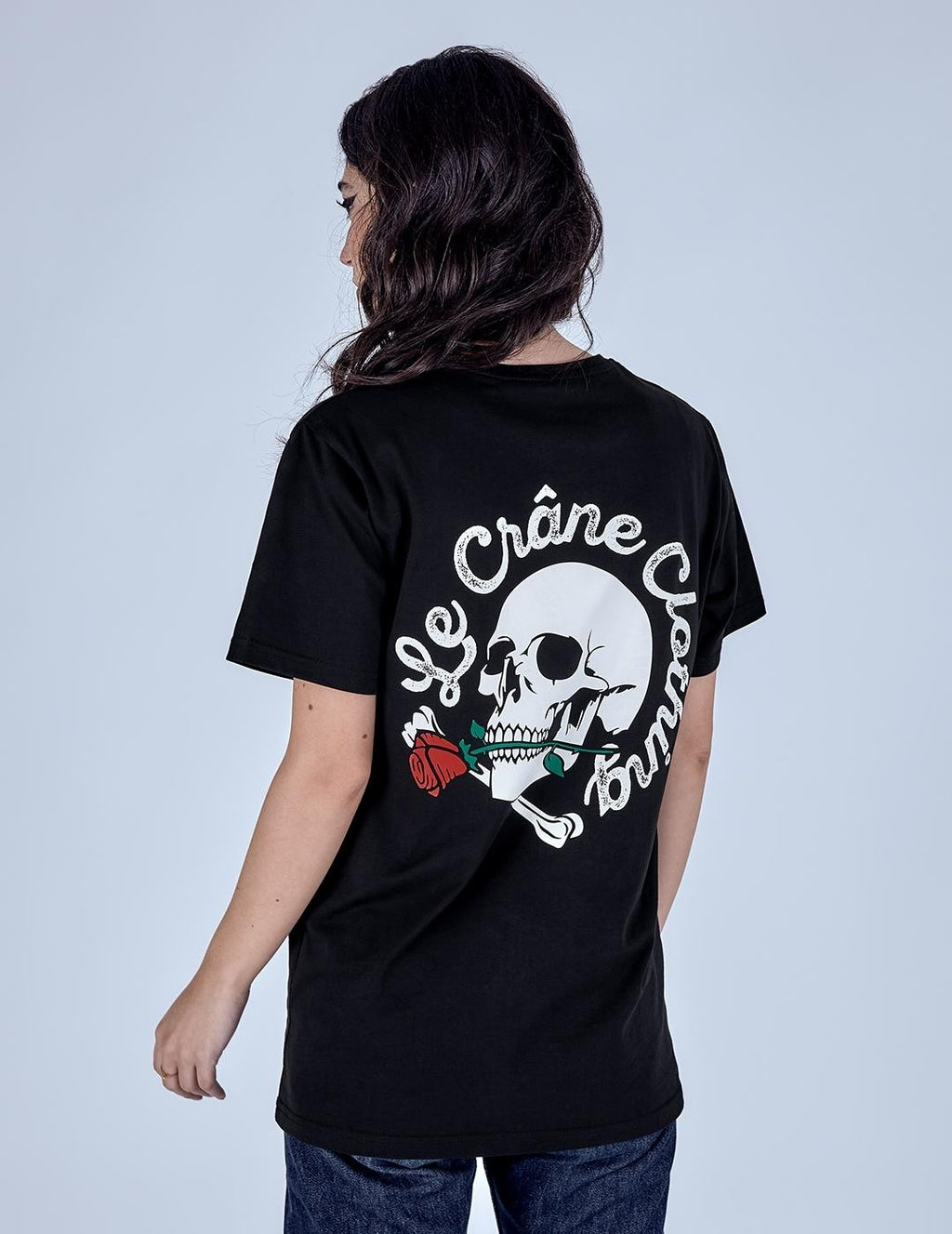 Camiseta Le Crane Skull And Roses Negro