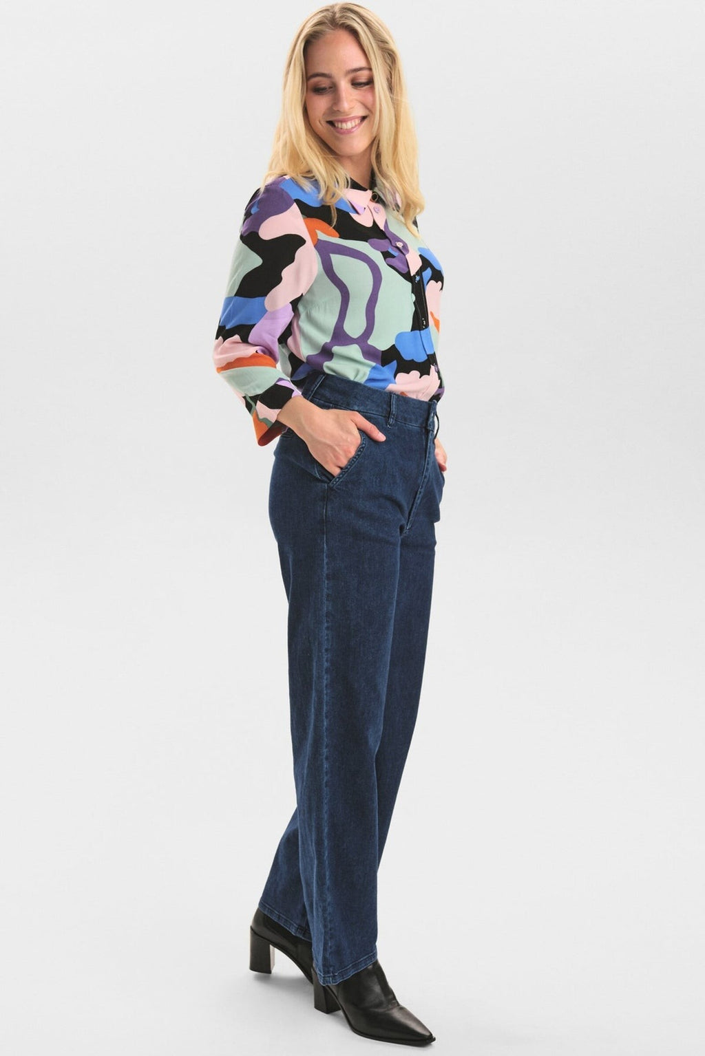 Pantalones Nümph Nuamber Pant Dark blue denim