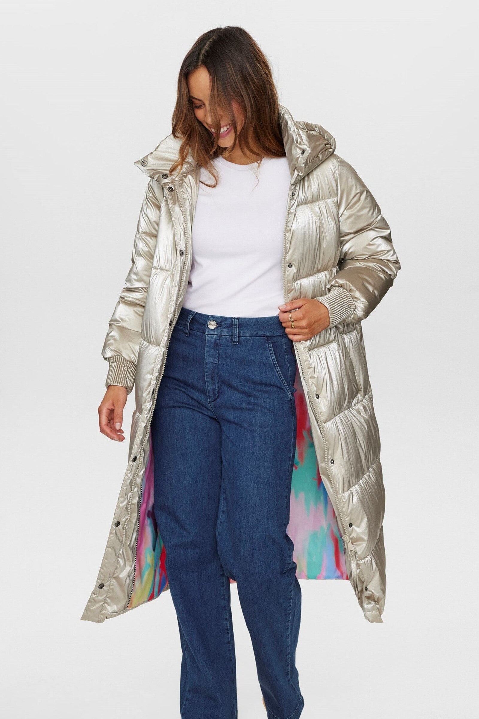 Abrigo Nümph Nukaro Champagne