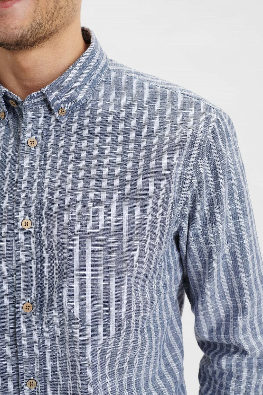 Camisa Anerkjendt Akkonrad Mel Stripe Sky captain