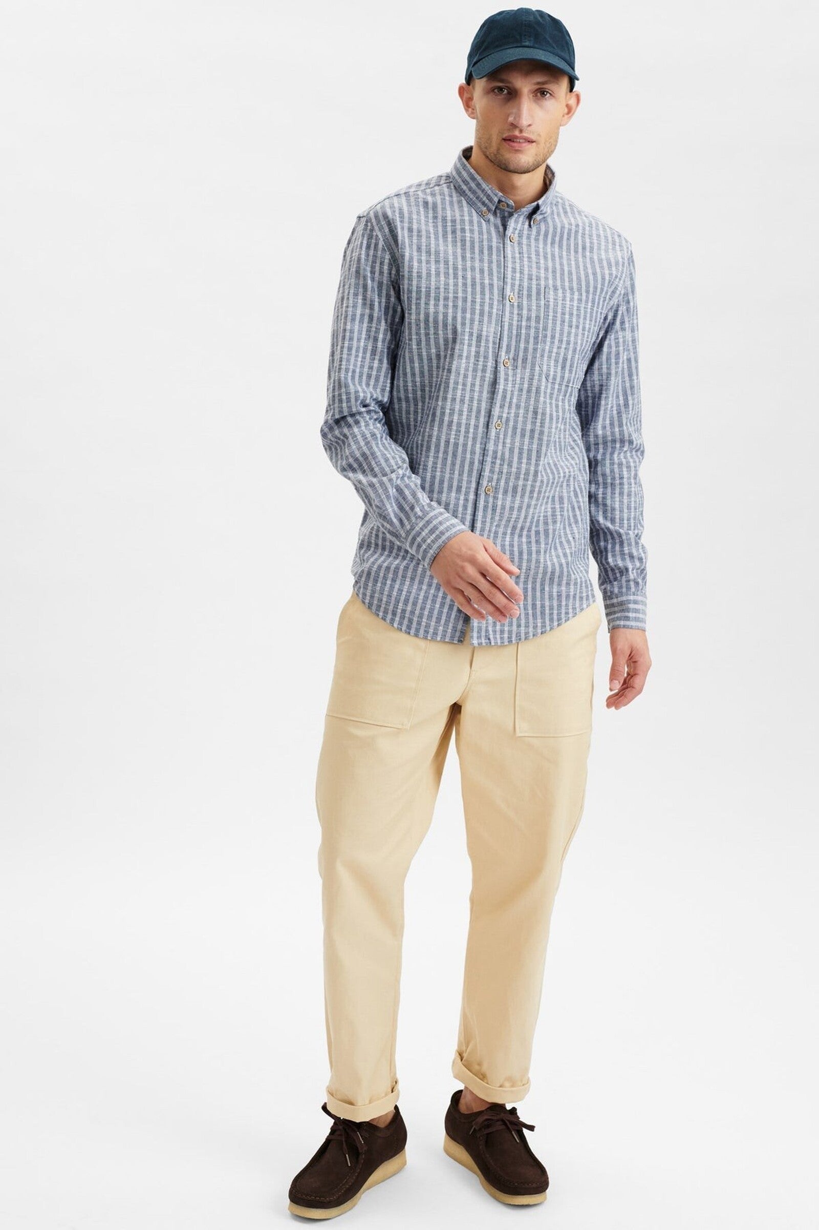 Camisa Anerkjendt Akkonrad Mel Stripe Sky captain