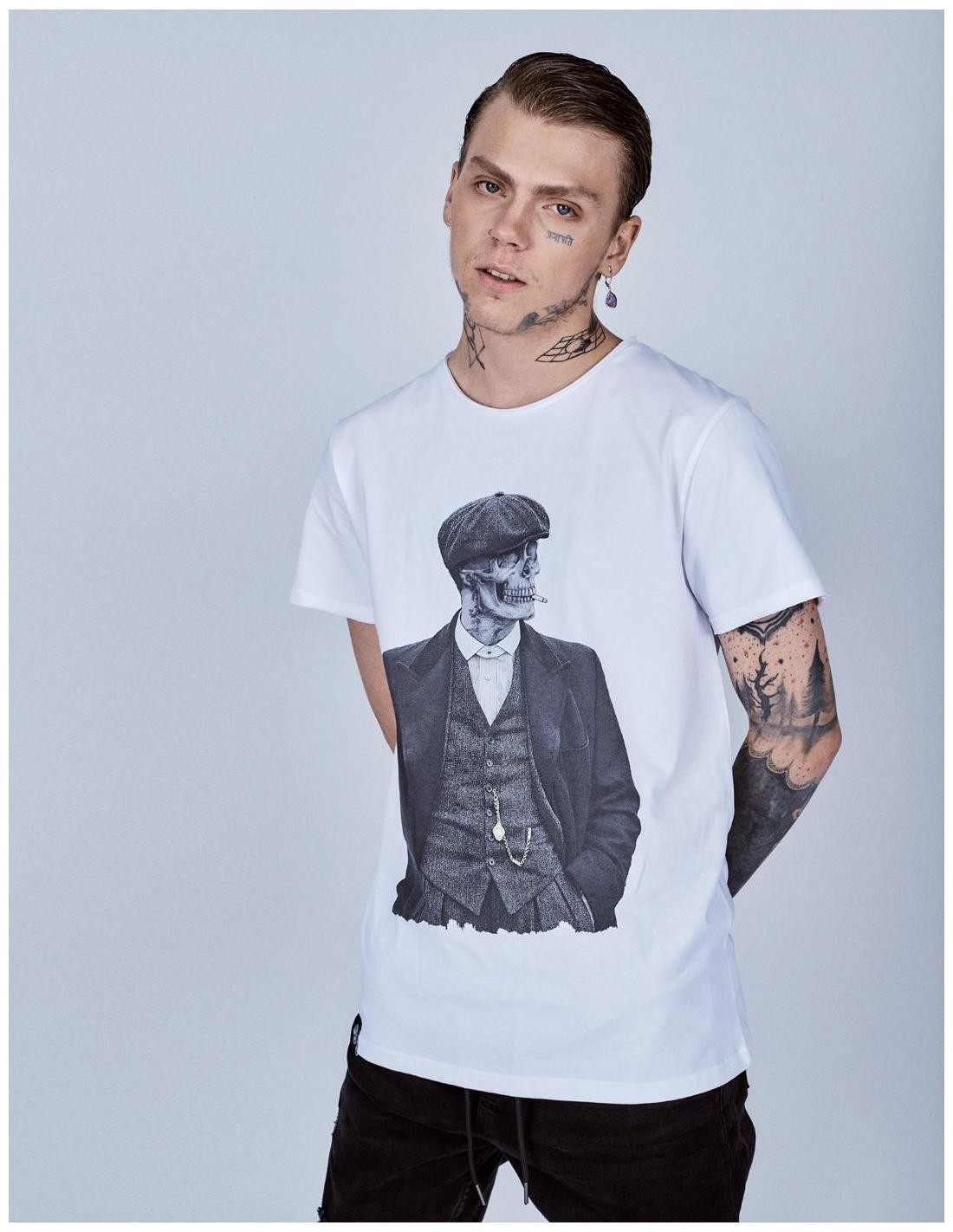 Camiseta Le Crane Peaky Skull Blanco