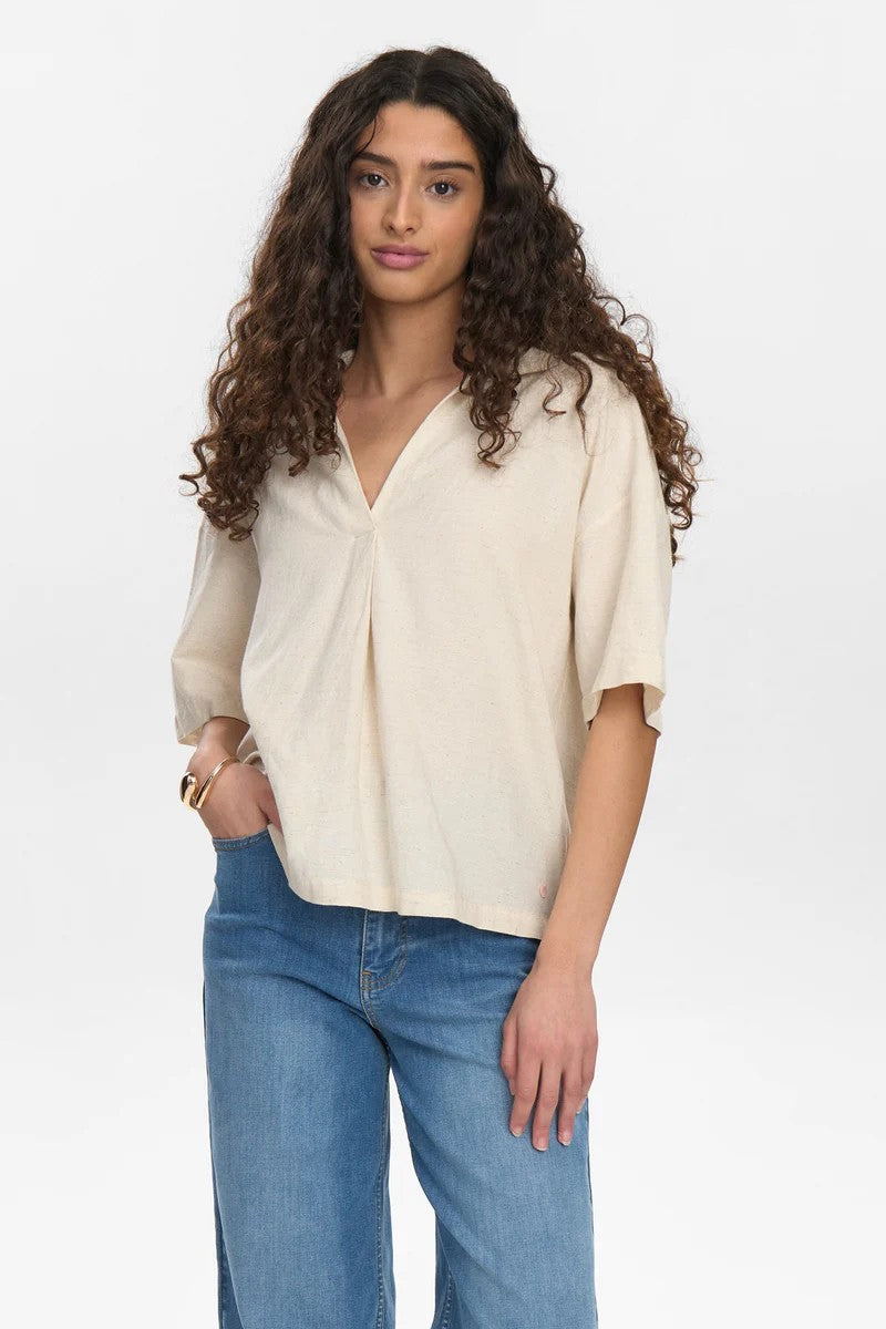 Blusa Nümph Nutusa Blouse Sesame Melange