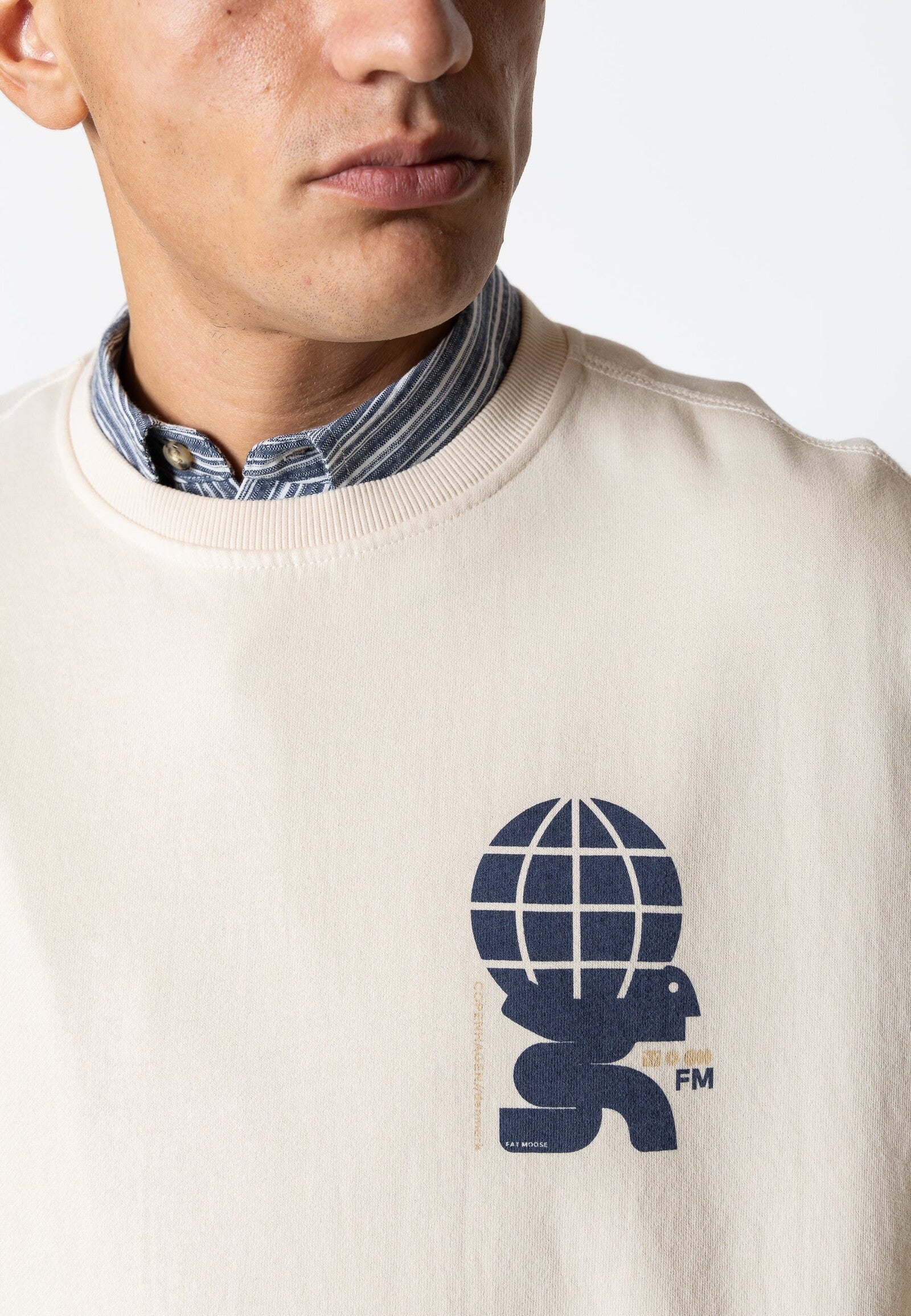 Sudadera Fat Moose Jaxon crew Ecru