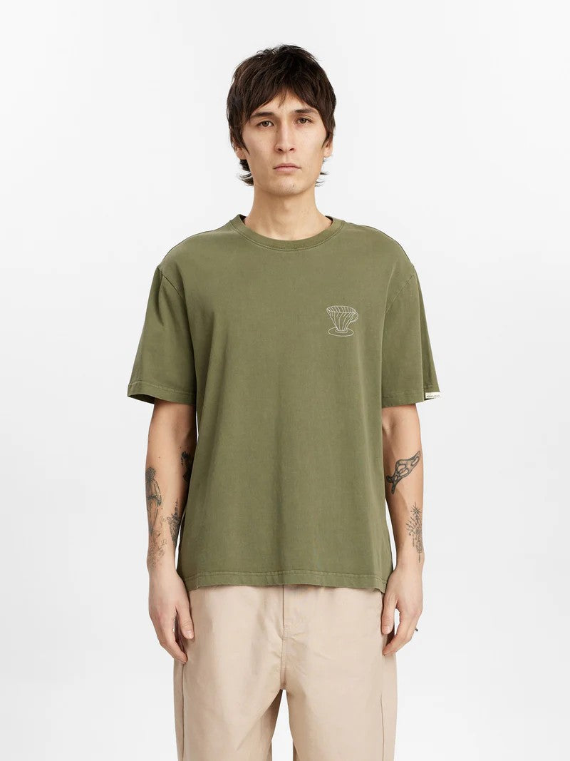 Camiseta Anerkjendt Akkikki Monday Slow Tee Deep Lichen Green