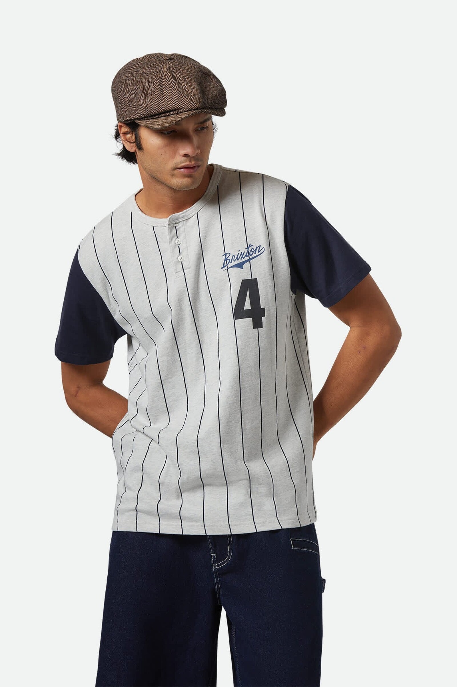 Camiseta Brixton The League Baseball Heather Grey Ash