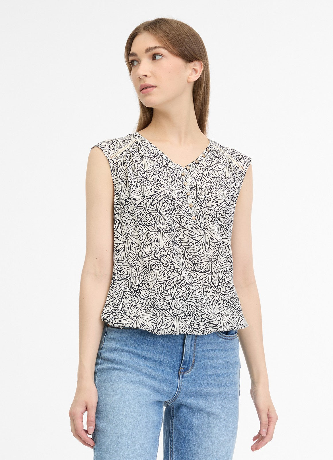 Blusa Ragwear Saltty Print Ecru