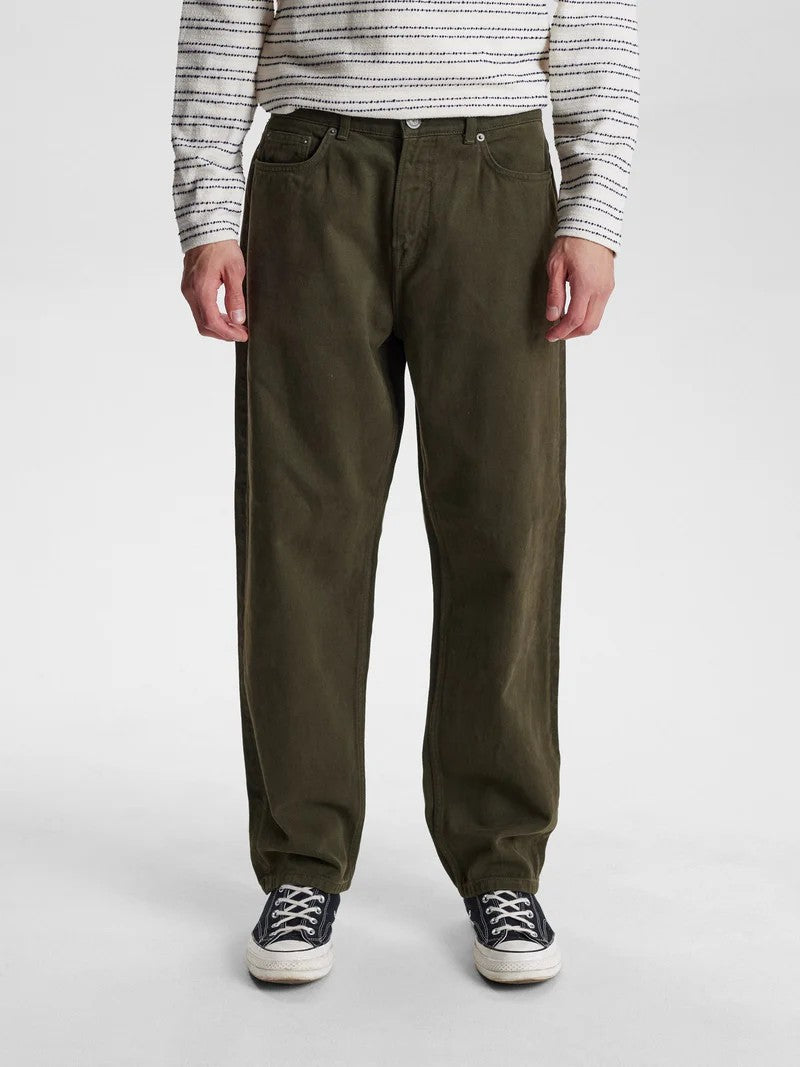 Pantalones Anerkjendt Akjanic Garment Dyed Pants Forest Night