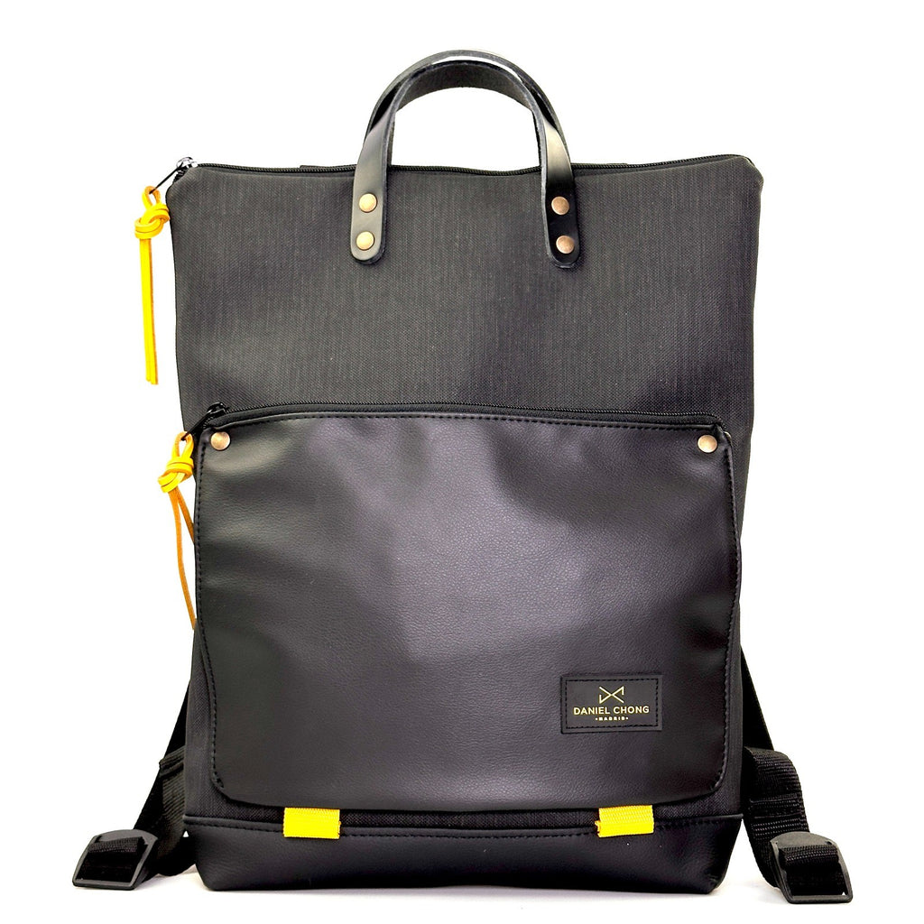 Mochila Daniel Chong Book Holder impermeable con bolsillo trasero negro