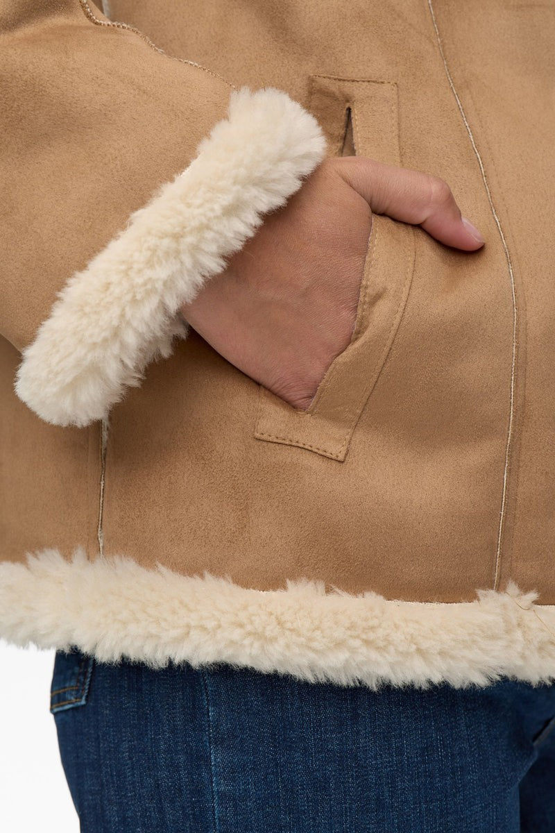 Chaqueta Nümph Nueliotta Reversible Cognac