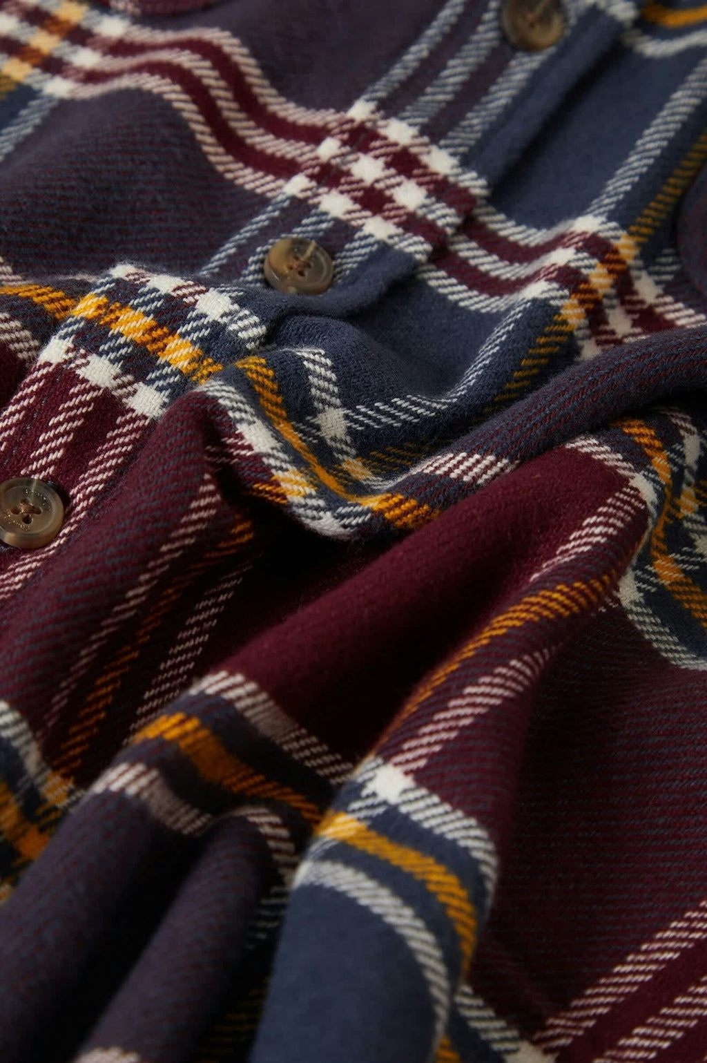 Camisa Brixton Bowery Flannel Mood Indigo/Port/Saffron