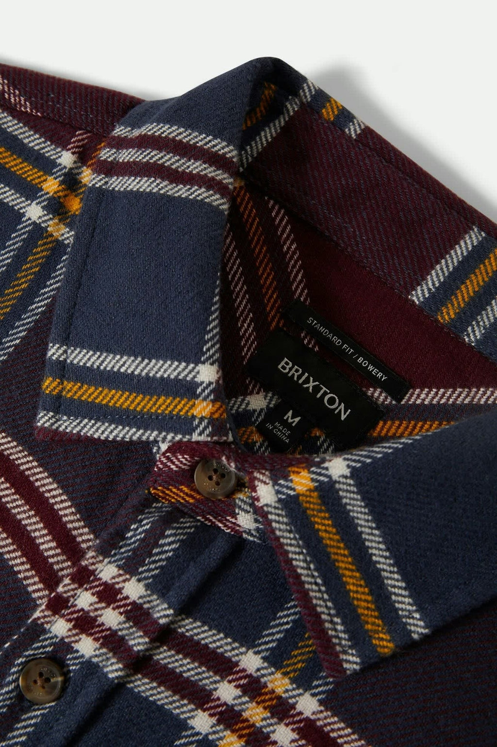 Camisa Brixton Bowery Flannel Mood Indigo/Port/Saffron