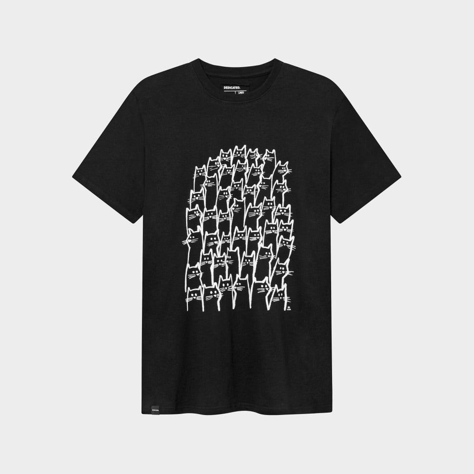 Camiseta Dedicated Stockholm Cat Crowd Negro