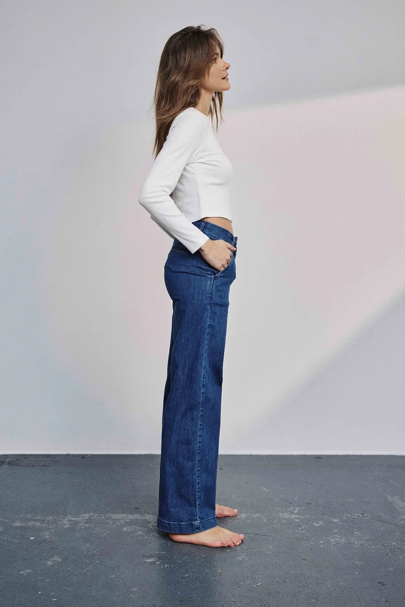 Pantalones Nümph Nuamber Pants Short Medium Blue Denim