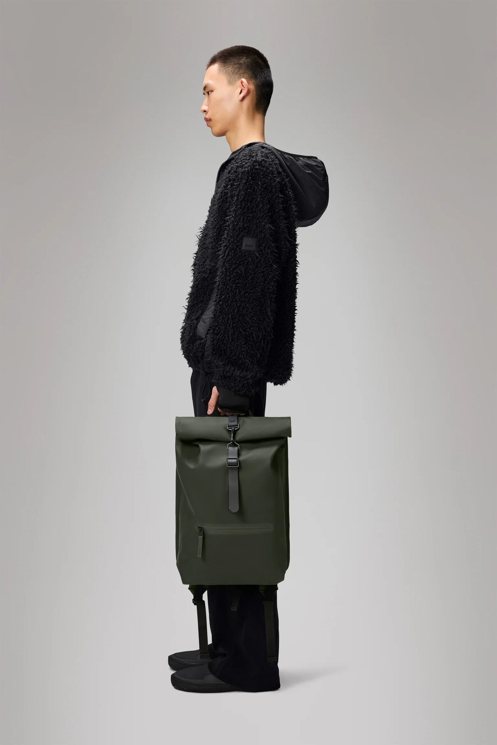 Mochila RAINS Rolltop Rucksack W3 Verde