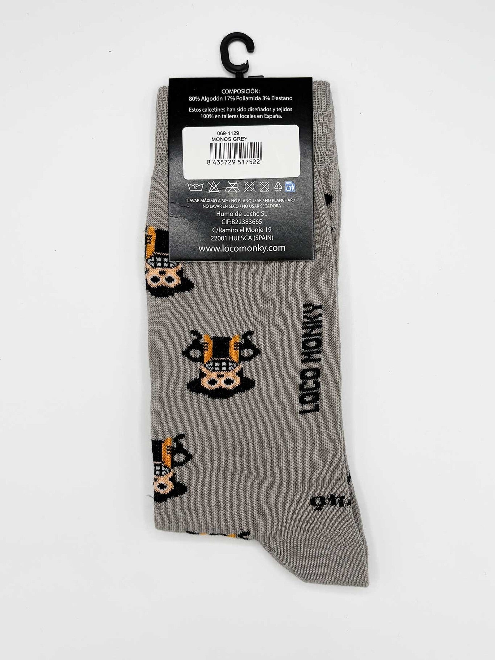 Calcetines Loco Monky Monos Gris
