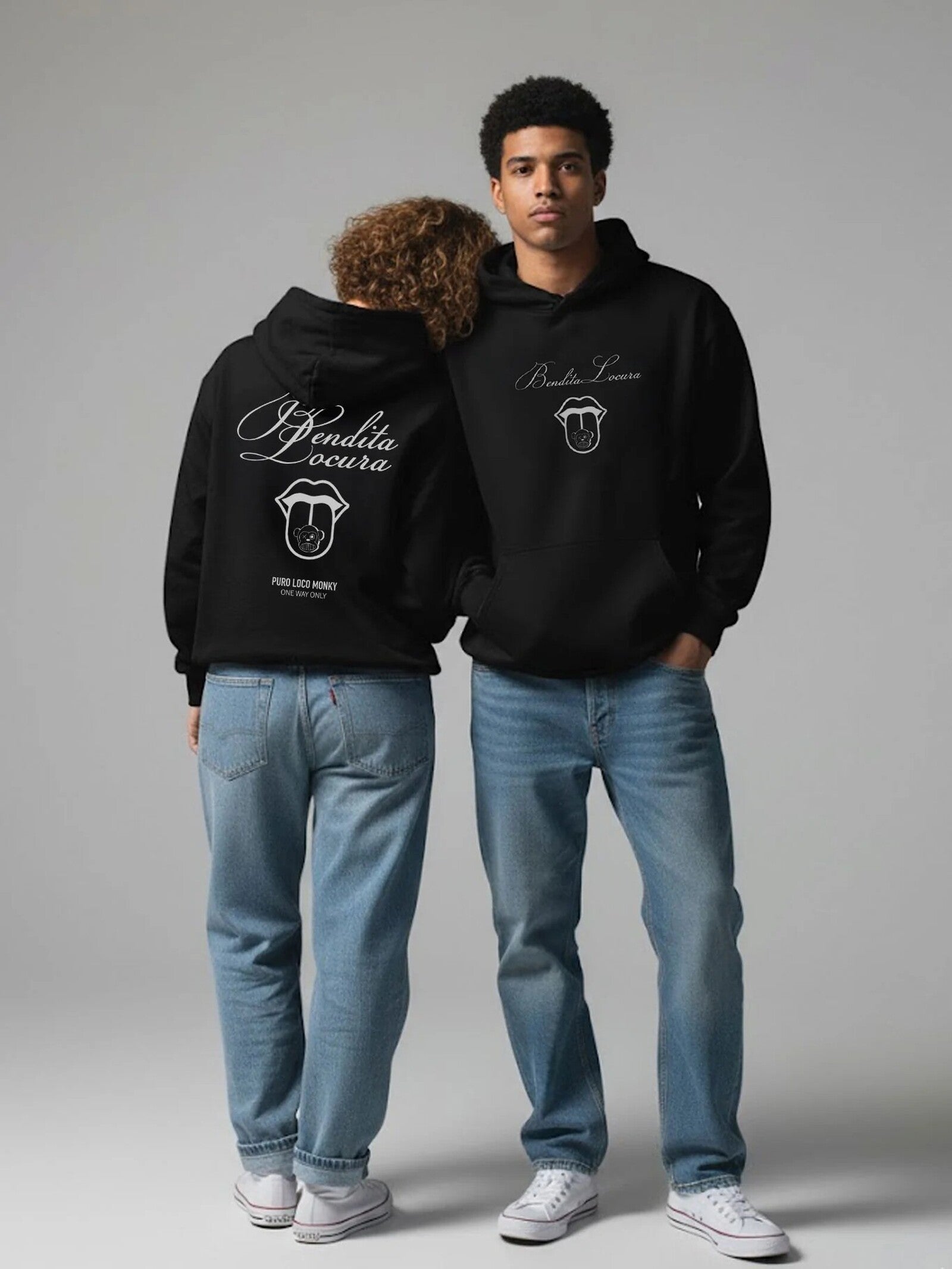 Sudadera Loco Monky Bendita Locura III Negro