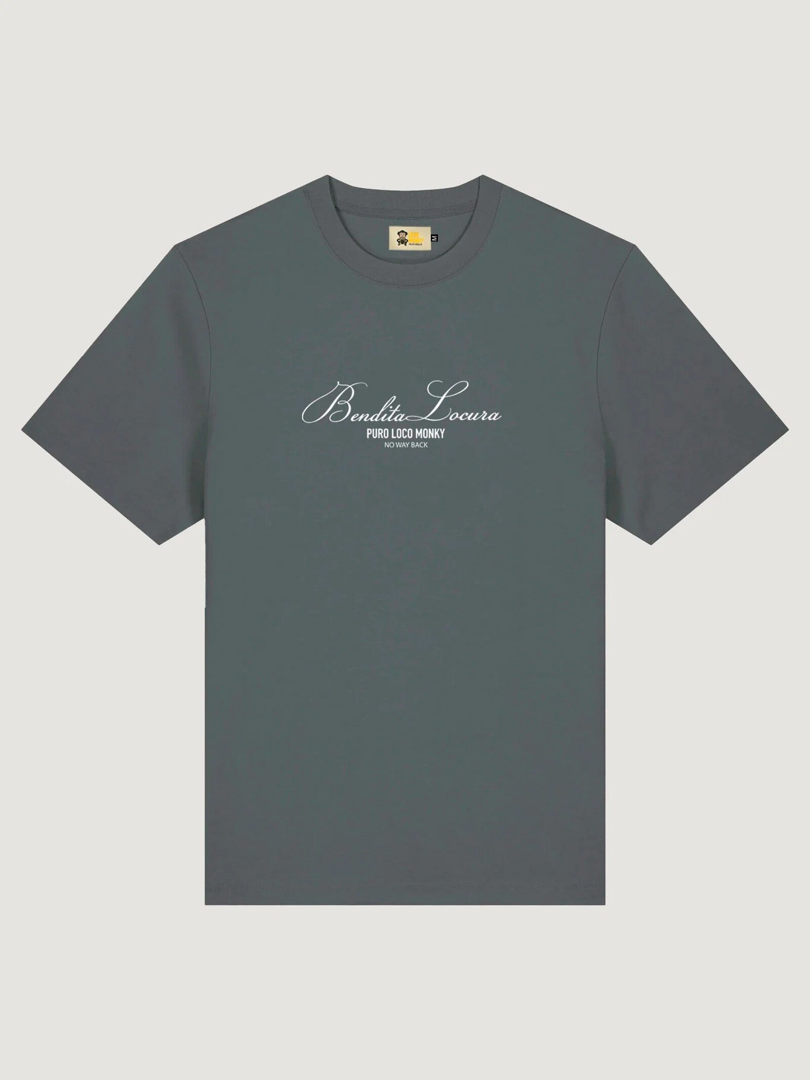 Camiseta Loco Monky Bendita Locura Gris oscuro