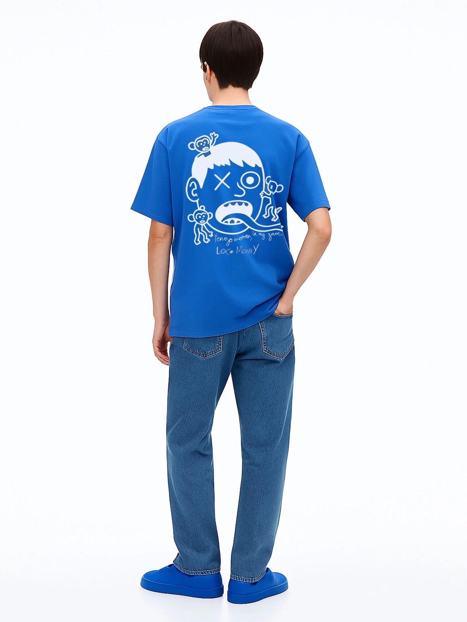 Camiseta Loco Monky Monos in my face Azul